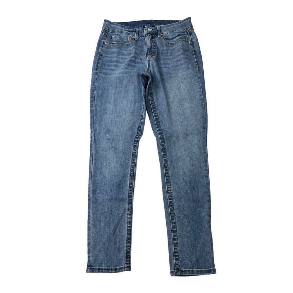 SEVEN7 High Rise Tummy Less Skinny Light Wash Denim Blue Jeans Women's Size 6
